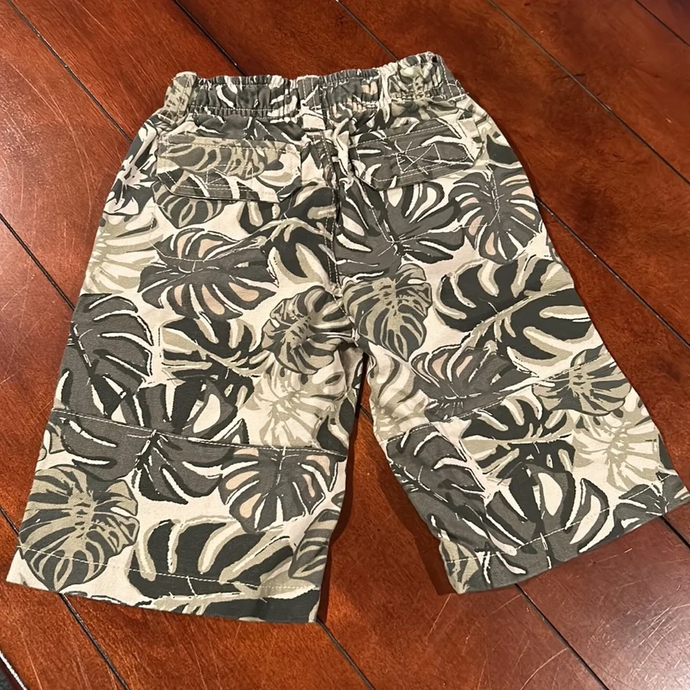 NWT Gymboree Global Surf Canvas Leaf Shorts Size 3